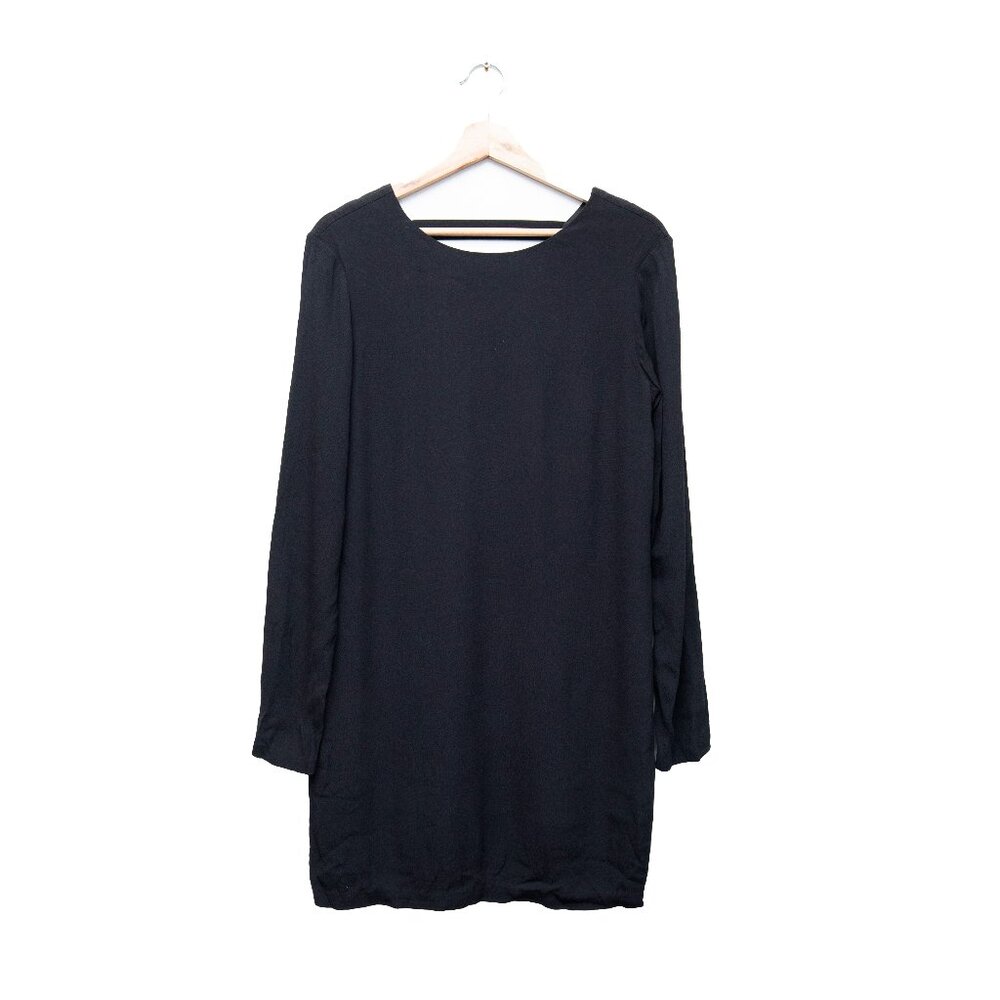 & Other Stories Wide Neckline Swing Dress in Black